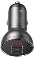Автомобильное зарядное устройство BASEUS Display Dua Car Charger 24W