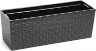 Горшок для цветов Lamela Бегония ротанг прямоугольный 37,7 л графит