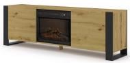 Тумба под ТВ BIM Furniture Mondi 1800x580x400 мм черный матовый/дуб артизан (MONDI_RTV_180_FIREPLACE_ARTISA)