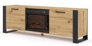 Тумба под ТВ BIM Furniture Nuka 1800x580x400 мм черный матовый/дуб артизан (NUKA_RTV_180_FIREPLACE_ARTISAN)