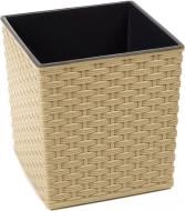 Горшок Lamela Юка 400 ротанг квадратный капучино