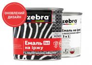 Эмаль ZEBRA 3 в 1 серия Кольчуга молотковая 20 серебристый глянец 2,2 кг