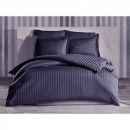 Комплект постельного белья Stripe Black сатин-страйп двуспальный евро черный SoundSleep