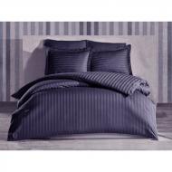 Комплект постільної білизни Stripe Black полуторний чорний SoundSleep
