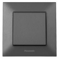 Выключатель одноклавишный одноклавишный Panasonic Arkedia Slim с подсветкой дымчатый 480100217