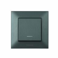 Выключатель одноклавишный проходной пластик одноклавишный Panasonic Arkedia Slim с подсветкой дымчатый 480100219