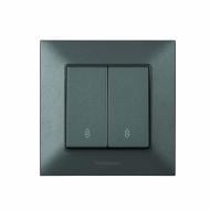 Выключатель двухклавишный проходной проходной двухклавишный Panasonic Arkedia Slim без подсветки дымчатый 480100222 Выключатель двухклавишный проходной проходной двухклавишный Panasonic Arkedia Slim без подсветки дымчатый 480100222