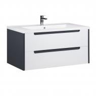 Тумба подвесная Мойдодыр Paula 100 с умывальником Cosmopolitan 100