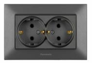 Розетка с заземлением Panasonic Arkedia Slim дымчатый 480200251