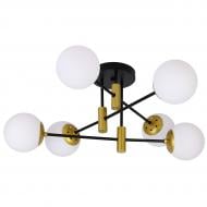 ВІТРИНА! Світильник стельовий Hopfen 6x40 Вт E27 чорний/золото/білий Balle C6 - GBK