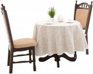 Скатертина White Rose з мереживом кругла Ø 200 см білий Прованс