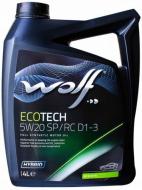 Моторное масло синтетическое WOLF EcoTech SP/RC D1-3 5W-20 4 л (1050525)