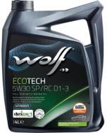 Моторное масло синтетическое WOLF EcoTech SP/RC D1-3 5W-30 4 л (1049901)