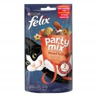 Лакомство FELIX by Purina Party Mix Гриль Микс для взрослых кошек со вкусом курицы, говядины и лосося 60 г