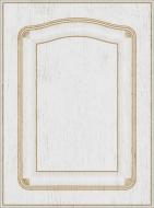 Фасад для кухни Грейд Белая текстура супермат №205 патина золото 533x396 Римини правый