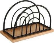 Тримач для серветок Flamberg Premium Woody 15х6х9 см чорний метал Тримач для серветок Flamberg Premium Woody 15х6х9 см чорний метал