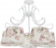 ВИТРИНА! Люстра потолочная TK Lighting AMELIA WHITE 5x60 Вт E27 белый с рисунком 364