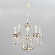 ВІТРИНА! Люстра підвісна Strotskis Ravenna 5x60 Вт E14 білий/золото 10104/5