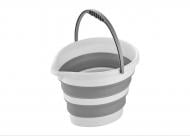 Ведро обычное складное YOYO 274х365х262 мм 11 л бело-серый
