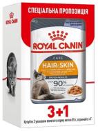 Корм влажный для здоровья кожи и красоты шерсти кошек Royal Canin Hair&Skin в желе 3+1 шт. 85 г