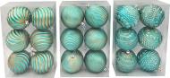 Набор елочных шаров Контурная зелено-золотой d80 мм 6 шт./уп.