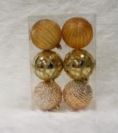 Набор елочных шаров разновидность оранжевый d80 мм 6 шт./уп.