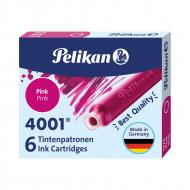 Картридж для перьевых ручек короткие 6 шт. 4001 Pink розовый 321075 Pelikan