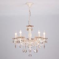 ВИТРИНА! Люстра подвесная Strotskis Joanna 5x60 Вт E14 бело-золотистый/дымчатый прозрачный 3281/5