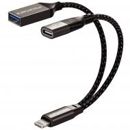 Адаптер Promate OTGLink-i Lightning to USB-C/USB-A 0,016 м чорний (otglink-i.black)