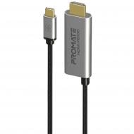 Кабель Promate HDMI-PD100 USB-C to HDMI/USB-C 1,8 м серый (hdmi-pd100.grey)