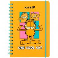 Блокнот KITE на спіралі А5 80 арк. клітинка Garfield GF25-190