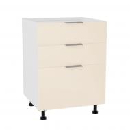 Тумба нижняя с тремя ящиками МС Смарт Магнолия 600х820х525 мм магнолия глянец LuxeForm