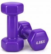 Набор гантелей Feel Fit DT300 с виниловым покрытием 2х4 кг фиолетовый