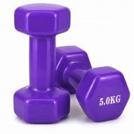 Набор гантелей Feel Fit DT303 с виниловым покрытием 2х5 кг фиолетовый Набор гантелей Feel Fit DT303 с виниловым покрытием 2х5 кг фиолетовый