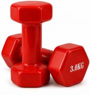 Набор гантелей Feel Fit DT299 с виниловым покрытием 2х3 кг красный