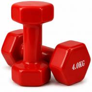 Набор гантелей Feel Fit DT302 с виниловым покрытием 2х4 кг красный
