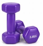 Набор гантелей Feel Fit DT297 с виниловым покрытием 2х3 кг фиолетовый
