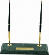 Подставка настольная для двух шариковых ручек из зелёного мрамора BM.6650