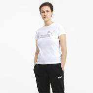 Футболка Puma ESS+ Metallic Logo Tee 58689002 р.XS белый