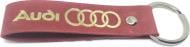 Брелок шкіряний TERRAPLUS Стрічка Audi червоний із золотим тисненням