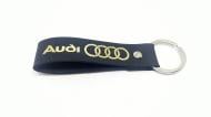 Брелок шкіряний TERRAPLUS Стрічка Audi чорний із золотим тисненням