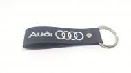 Брелок шкіряний TERRAPLUS Стрічка Audi чорний із срібним тисненням