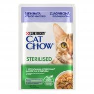 Корм влажный для стерилизованных кошек Cat Chow by Purina с ягненком и зеленой фасолью в подливке 85 г