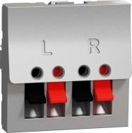 Розетка акустическая Schneider Electric Unica New 16А 2 модуля алюминий NU348630 Розетка акустическая Schneider Electric Unica New 16А 2 модуля алюминий NU348630