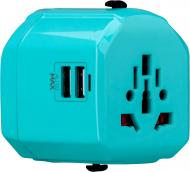 Мережевий зарядний пристрій MOMAX 1-World USB AC Travel Adapter Blue (UK/EU/US/JP/CN/AU) (UA1B2)