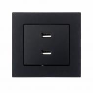 Механизм розетки USB Lezard Vesna IP20 антрацит 742-4288-192