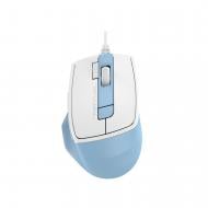 Мышка A4Tech бесшумная, USB, 2400 dpi white/blue (FM45S Air)