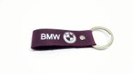 Брелок шкіряний TERRAPLUS Стрічка BMW фіолетовий із срібним тисненням
