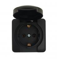 Розетка накладная бытовая с заземлением Lezard Viola IP20 антрацит 751-4200-123B