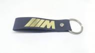 Брелок шкіряний TERRAPLUS Стрічка BMW M синій із ізолотим тисненням